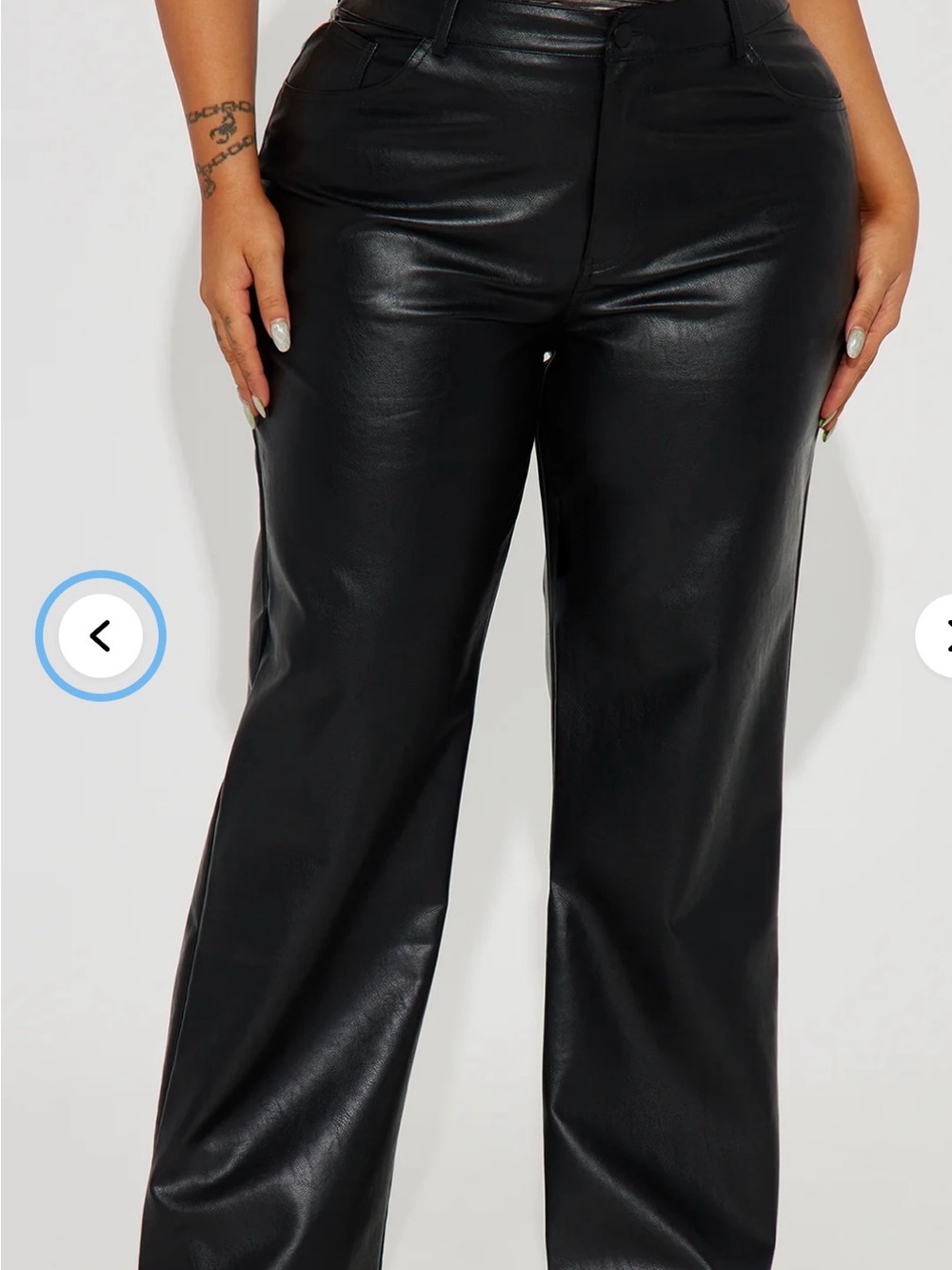 Fashion nova Women’s High-Rise Faux Leather Straight-Leg Pants - Black